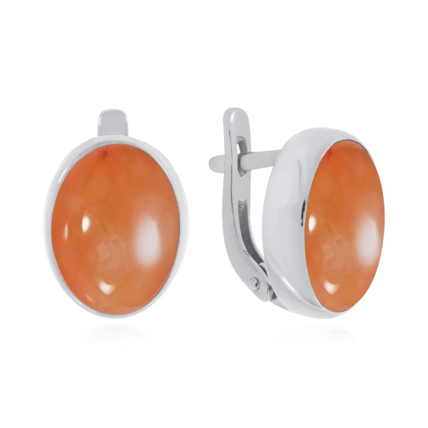 Серьги из серебра с халцедоном