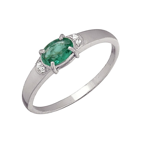 Купить кольцо из серебра с бериллом и фианитами в интернет-магазине KRASNOE