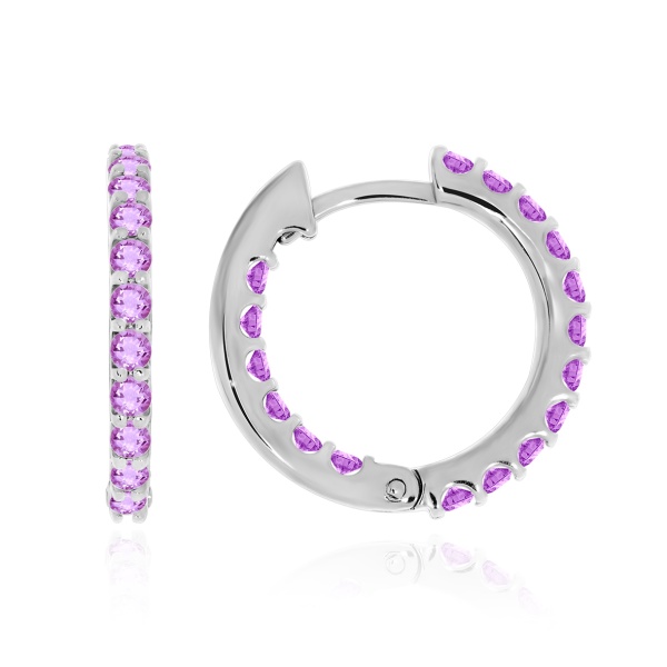 Серьги из серебра с аметист 2340061315 от KRASNOE, металл Серебро, вставка Аметист