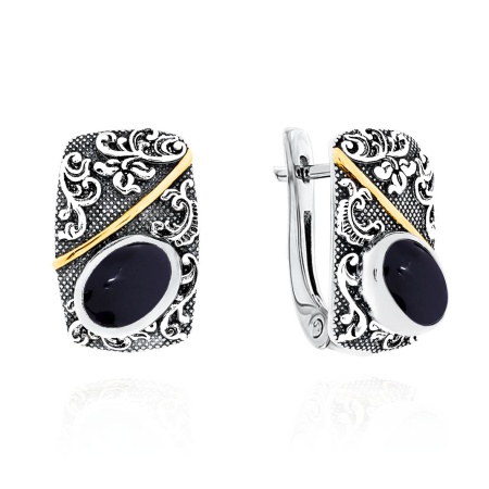 Серьги из серебра с агатами 2317391367-20 от KRASNOE, металл Серебро, вставка Агат