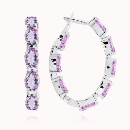 Серьги из серебра с аметист