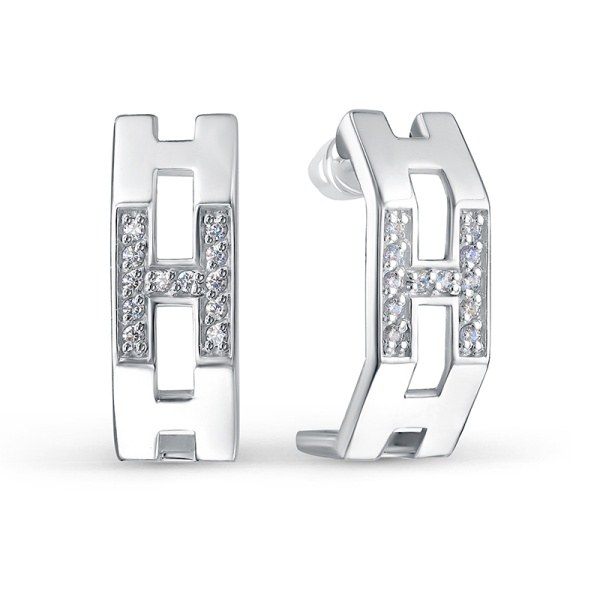 Серьги из серебра с0505374 от KRASNOE, металл Серебро, вставка Фианит