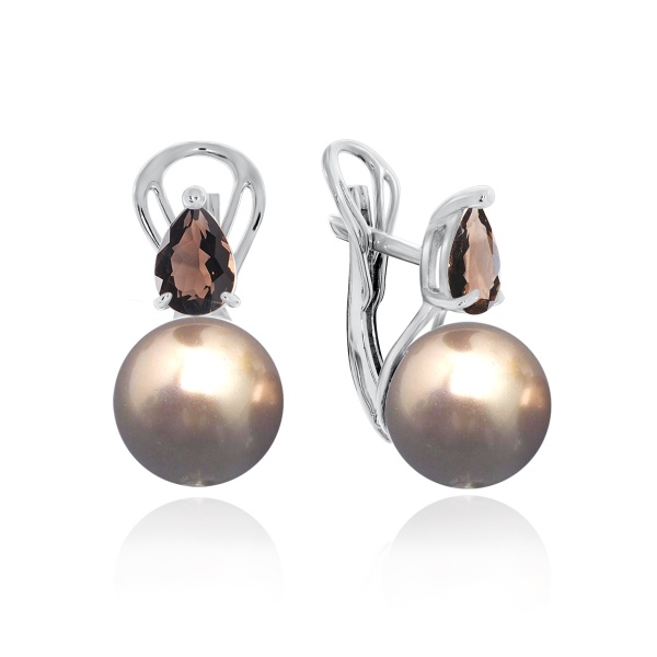 Серьги из серебра с жемчугом со скидкой