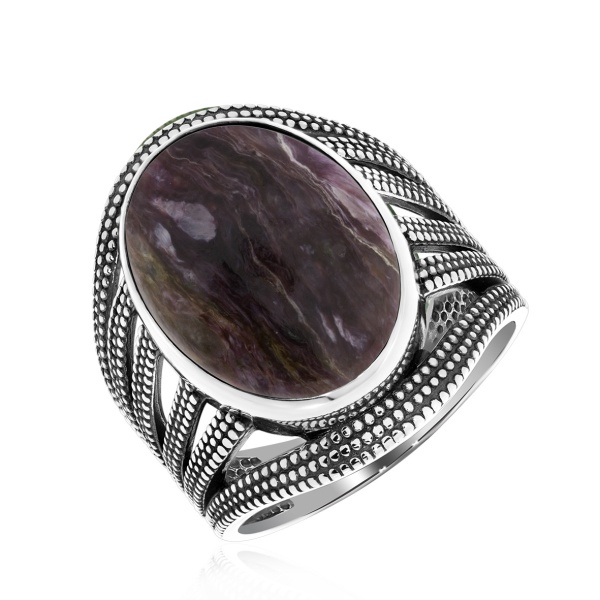 Купить кольцо из серебра с чароитом в интернет-магазине KRASNOE