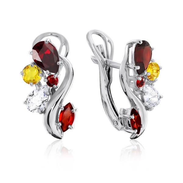 Серьги из серебра с фианитами 2340200873-31 от KRASNOE, металл Серебро, вставка Фианит