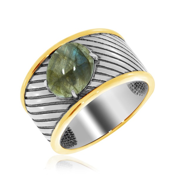 Купить кольцо из серебра с лабрадоритом в интернет-магазине KRASNOE