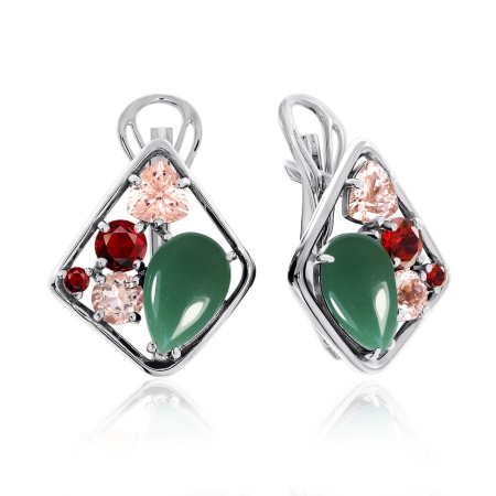 Серьги из серебра с авантюрином