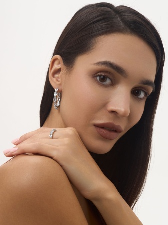 Серьги из серебра с топазом 2340071183 от KRASNOE, металл Серебро, вставка Топаз Sky