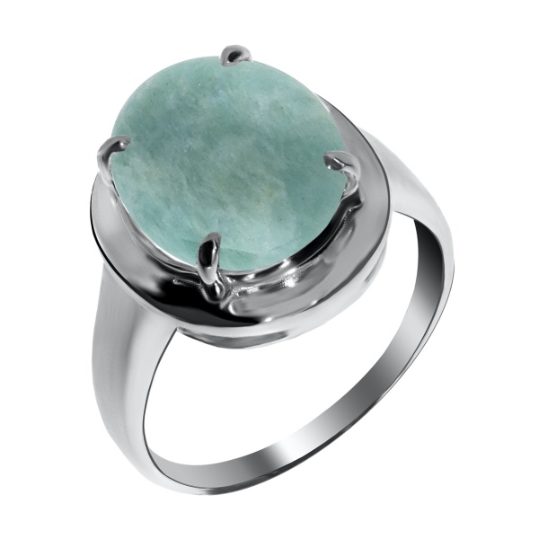 Кольцо из серебра с амазонитом со скидкой
