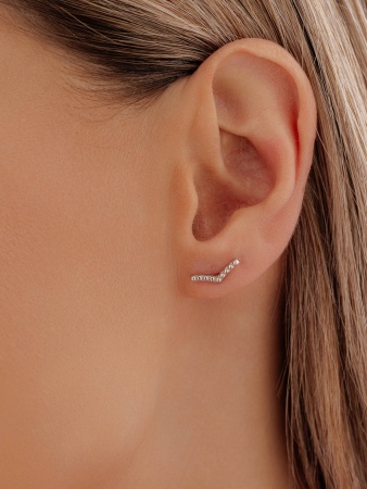 Серьги из серебра с фианитами