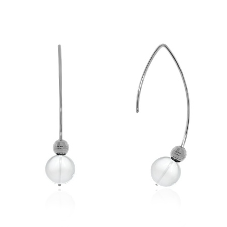 Серьги из серебра с хрусталём 2340521068 от KRASNOE, металл Серебро, вставка Горный хрусталь