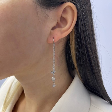 Серьги из серебра с фианитами 2340201627л-3 от KRASNOE, металл Серебро, вставка Фианит