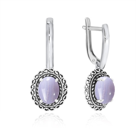 Серьги из серебра с агатами