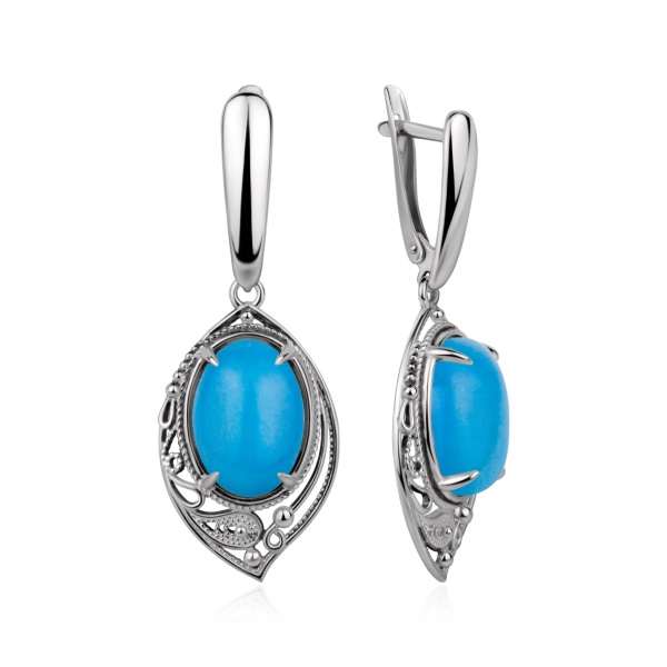 Серьги из серебра с бирюзой