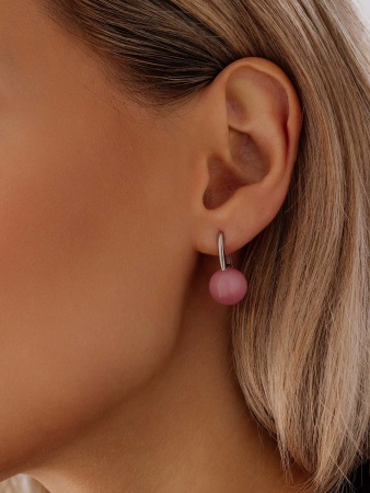 Серьги из серебра с кошачьим глазом