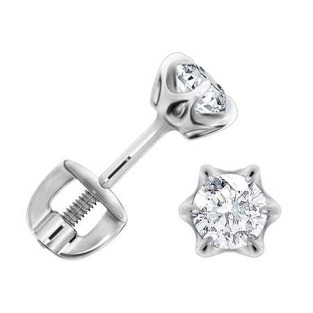 Пусет из серебра с фианитами