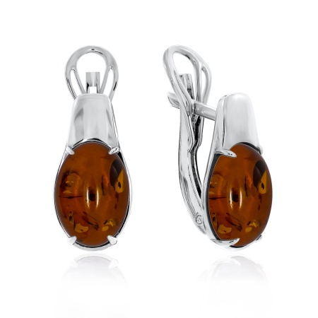 Серьги из серебра с янтарём