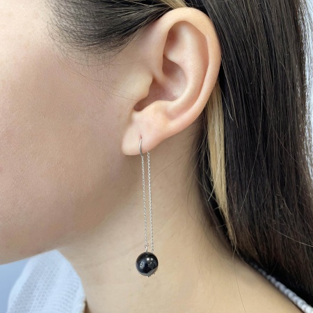 Серьги из серебра с агатами