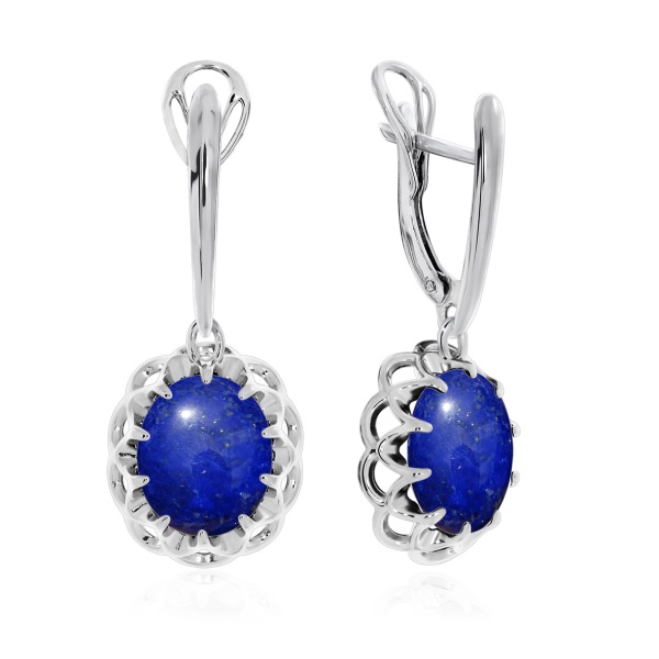 Серьги из серебра с лазуритом