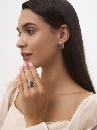 Серьги из серебра с агатами 2310390977-21 от KRASNOE, металл Серебро, вставка Агат