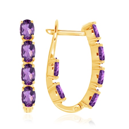Серьги из серебра с аметистом