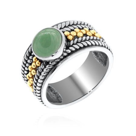 Купить кольцо из серебра с нефритом в интернет-магазине KRASNOE