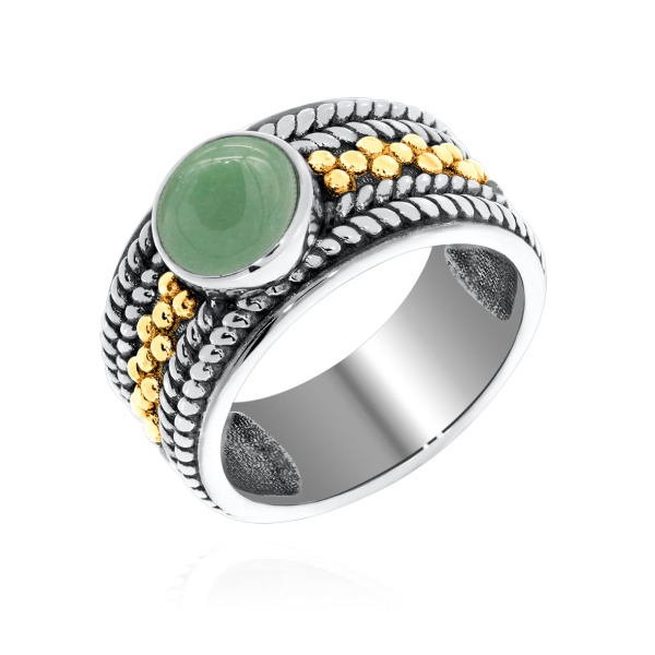 Купить кольцо из серебра с нефритом в интернет-магазине KRASNOE