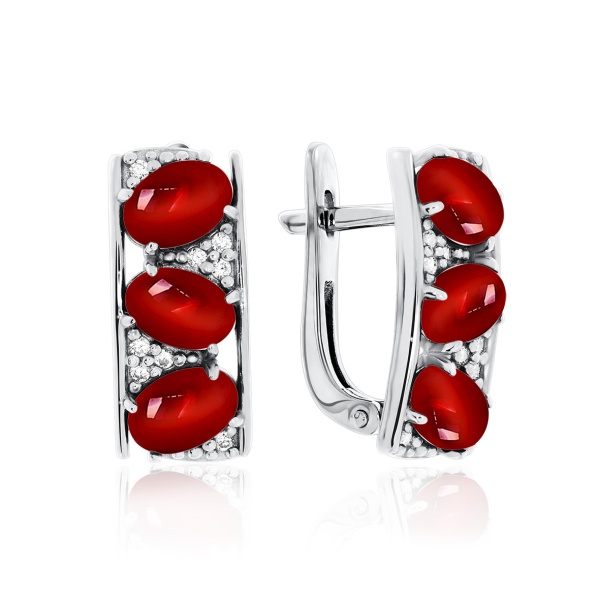 Серьги из серебра с ситаллом со скидкой