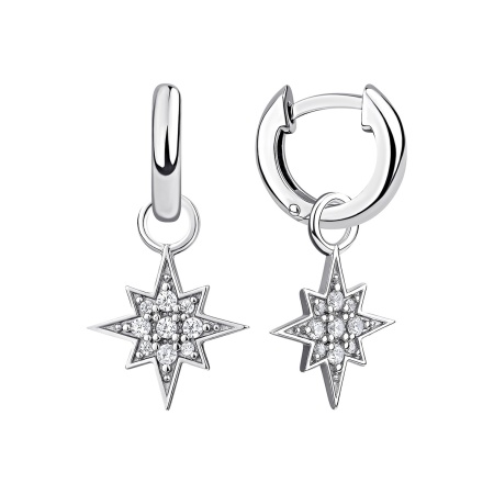 Серьги из серебра с фианитом