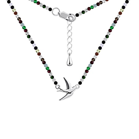 Колье из серебра с агатами