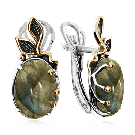 Серьги из серебра с лабрадоритом