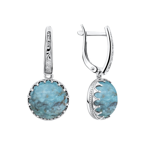 Серьги из серебра с бирюзой