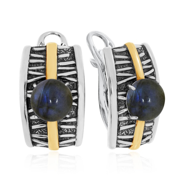 Серьги из серебра с лабрадоритами