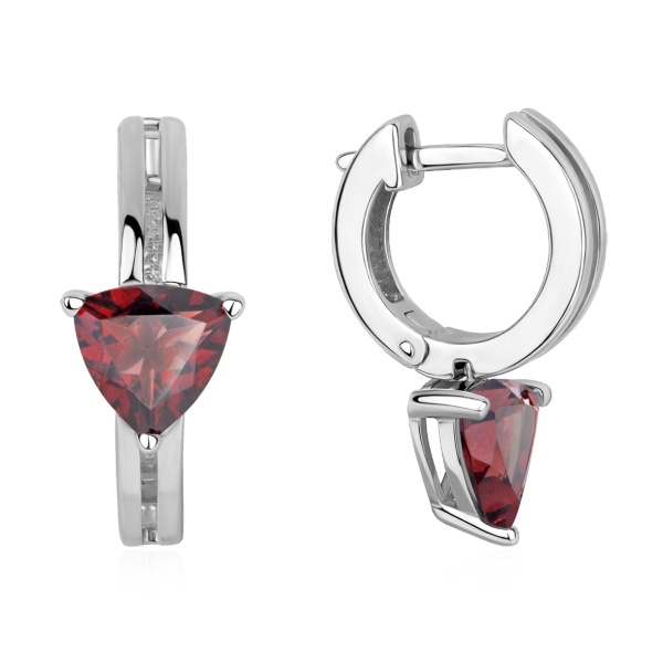 Серьги из серебра с гранатами