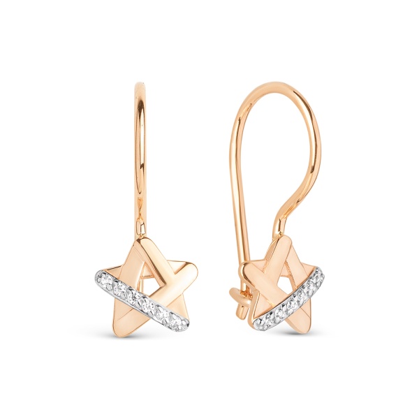 Серьги из золота с фианитом 022732-1102 от KRASNOE, металл Золото, вставка Фианит