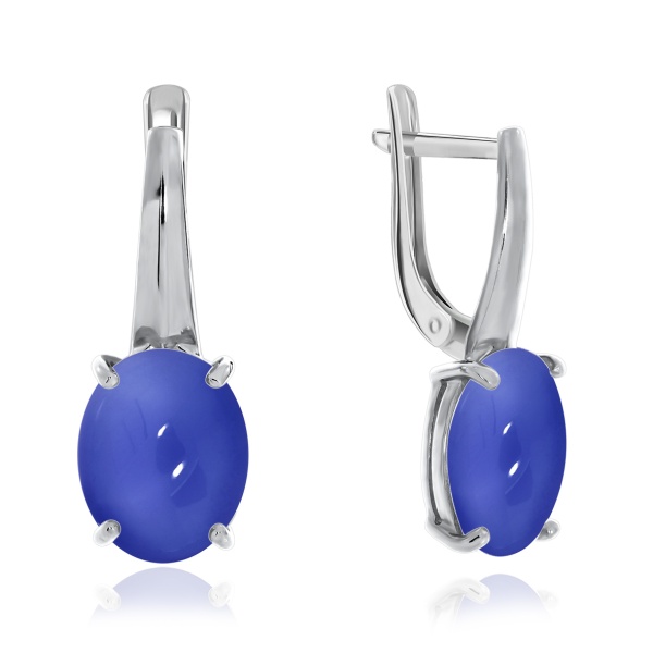 Серьги из серебра с халцедоном