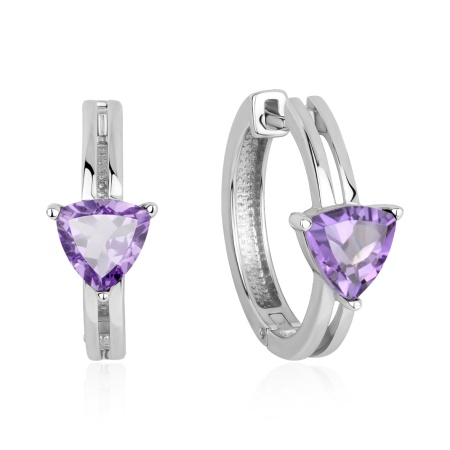 Серьги из серебра с аметистом