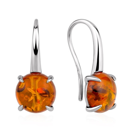 Серьги из серебра с янтарем