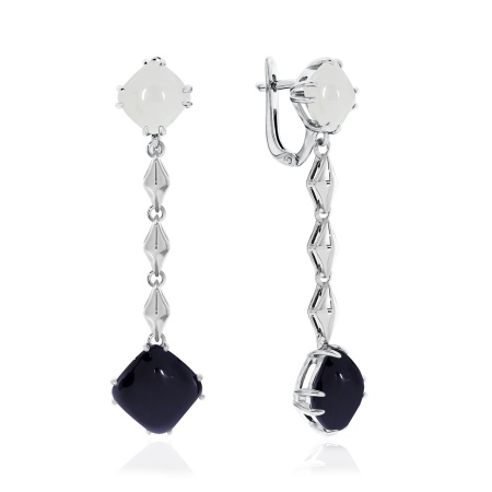 Серьги из серебра с агатами 2340391201-11 от KRASNOE, металл Серебро, вставка Агат