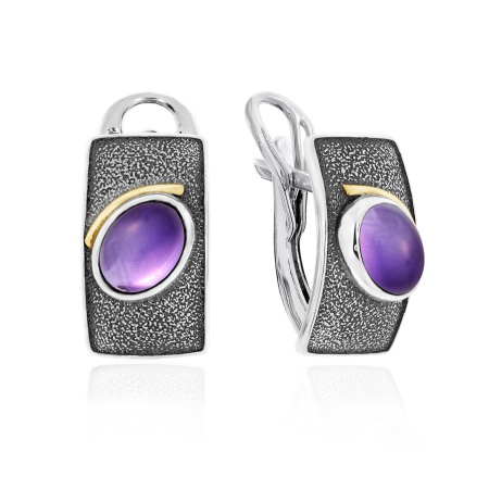 Серьги из серебра с аметист 2317062398 от KRASNOE, металл Серебро, вставка Аметист