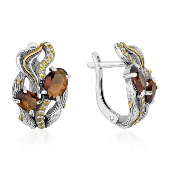 Серьги из серебра с ситаллами в ювелирном интернет-магазине