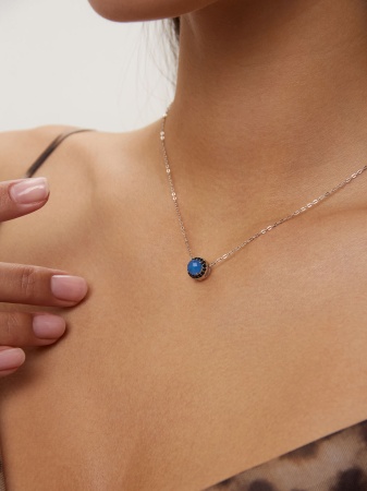 Колье из серебра с агатом 8348871874л-3-40-1-105