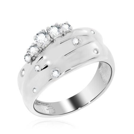 Купить кольцо из серебра с фианитами в интернет-магазине KRASNOE