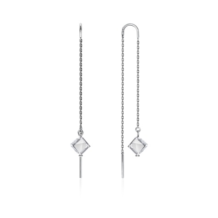 Серьги из серебра с горным хрусталём 2340520705-9 от KRASNOE, металл Серебро, вставка Горный хрусталь