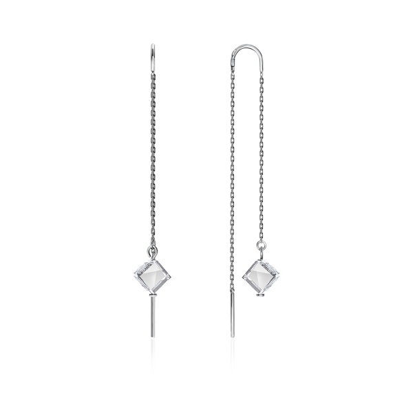 Серьги из серебра с горным хрусталём 2340520705-9 от KRASNOE, металл Серебро, вставка Горный хрусталь