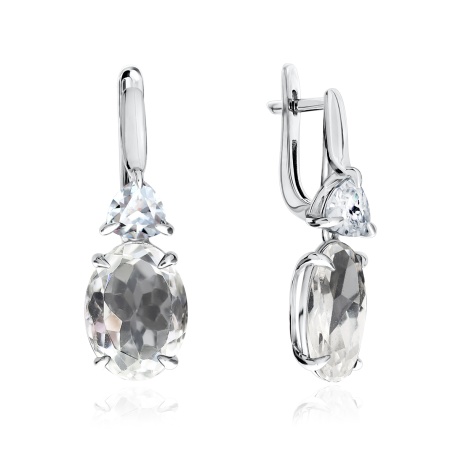 Серьги из серебра с горным хрусталём