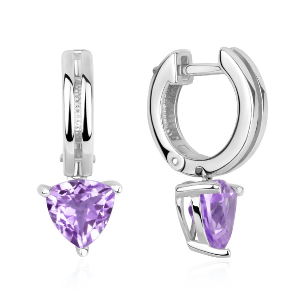 Серьги из серебра с аметистом