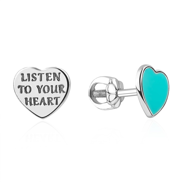 Пусеты из серебра с фианитом в ювелирном интернет-магазине