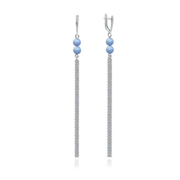Серьги из серебра с агатом 2340392318-84 от KRASNOE, металл Серебро, вставка Агат
