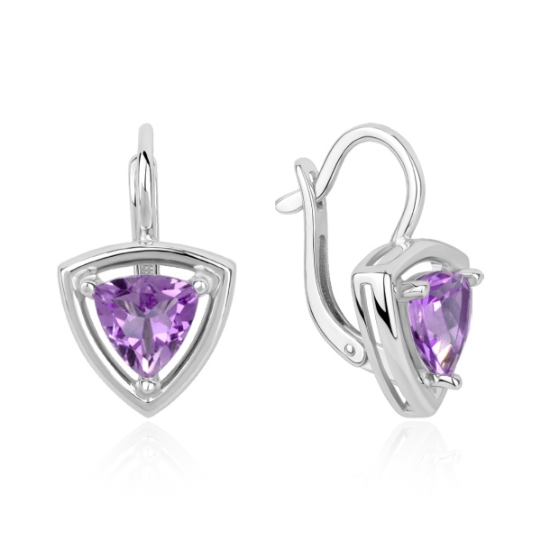 Серьги из серебра с аметистом